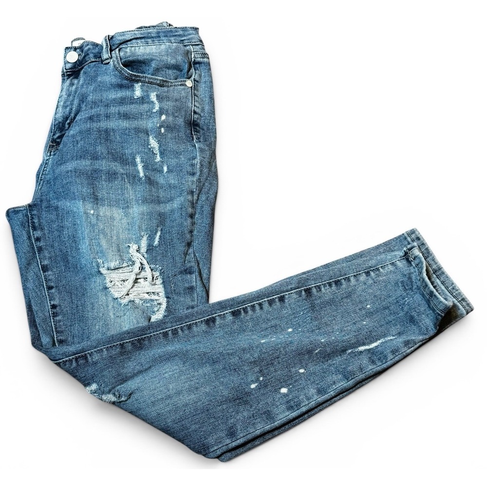 Judy Blue Skinny Jeans Womens 13/31 Distressed Bleach Splatter Stretch